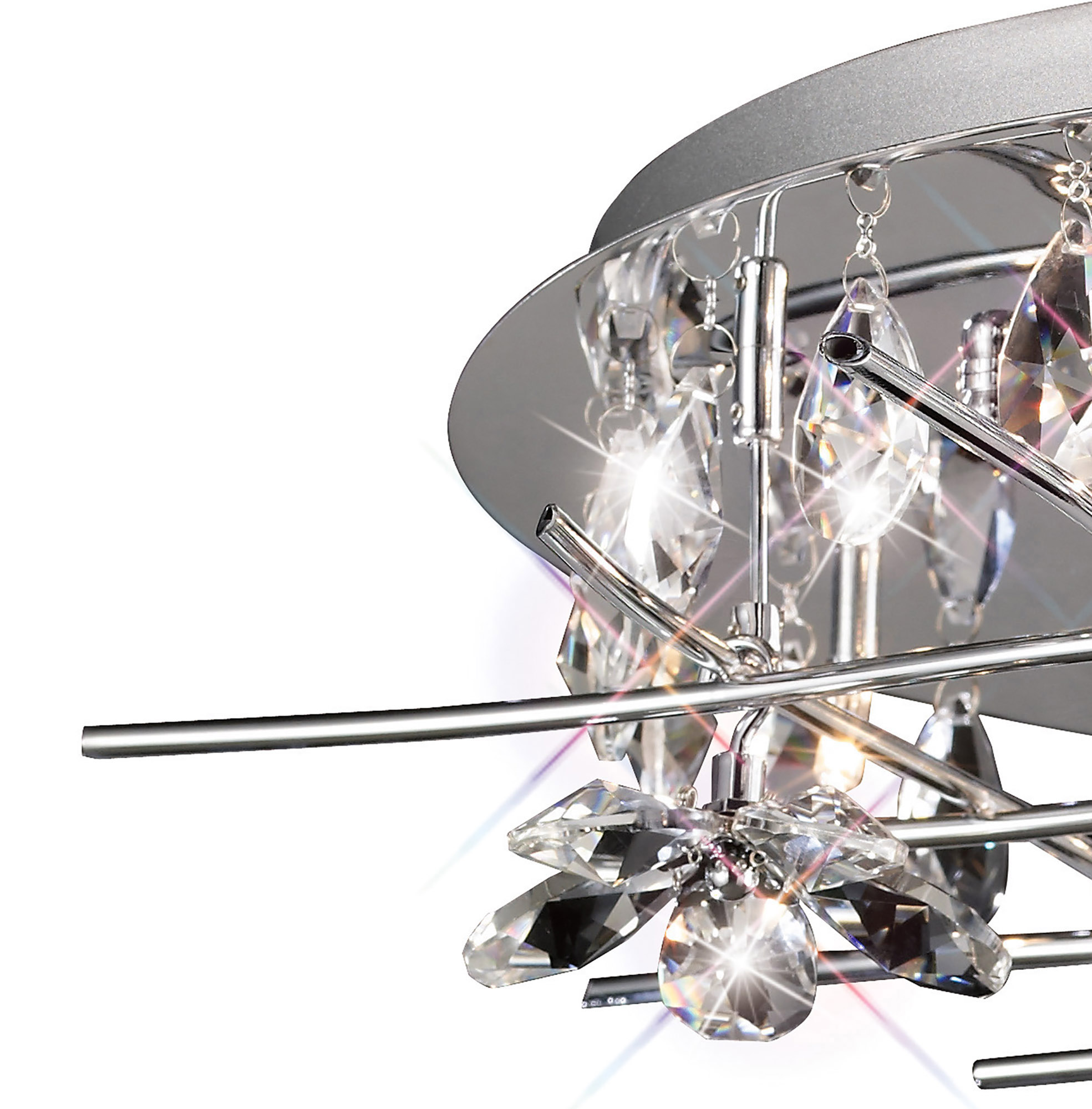 Aviance Crystal Ceiling Lights Diyas Flush Crystal Fittings